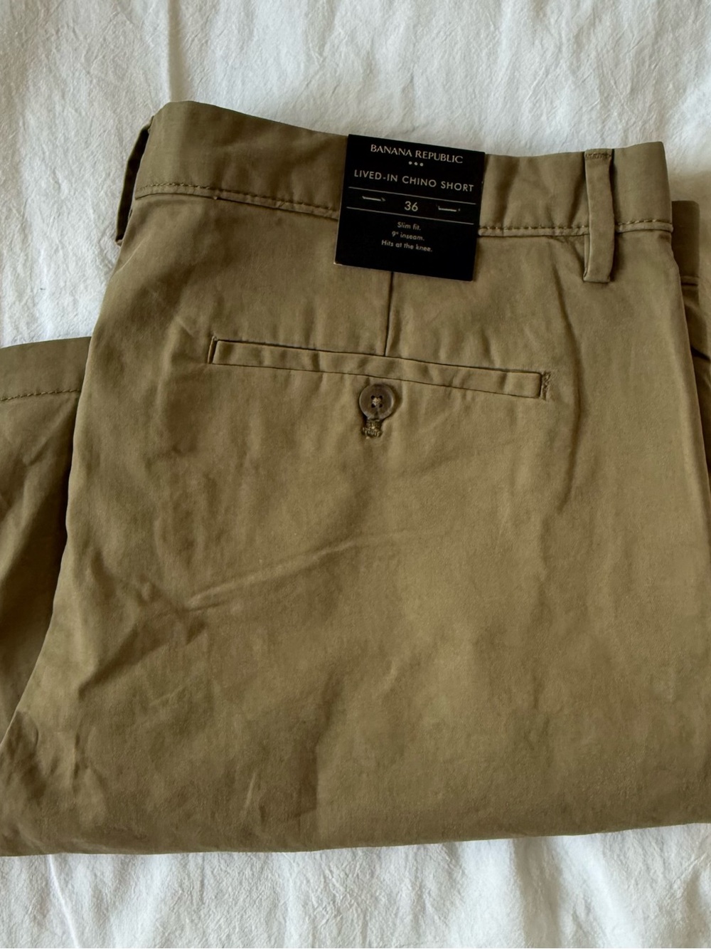 Banana Republic Men's Lived-In Chino Shorts - Olive/Tan